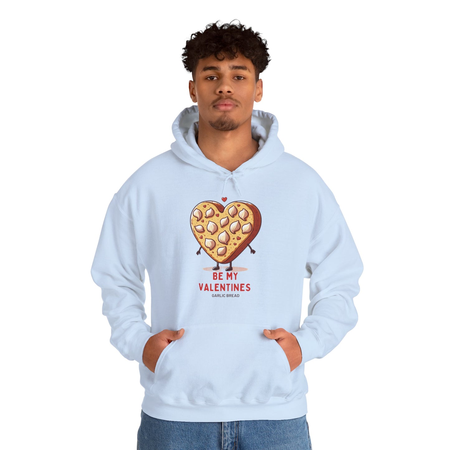 Garlic Bread Heart Hoodie Be My Valentines Unisex Sweatshirt - Funny Foodie Gift