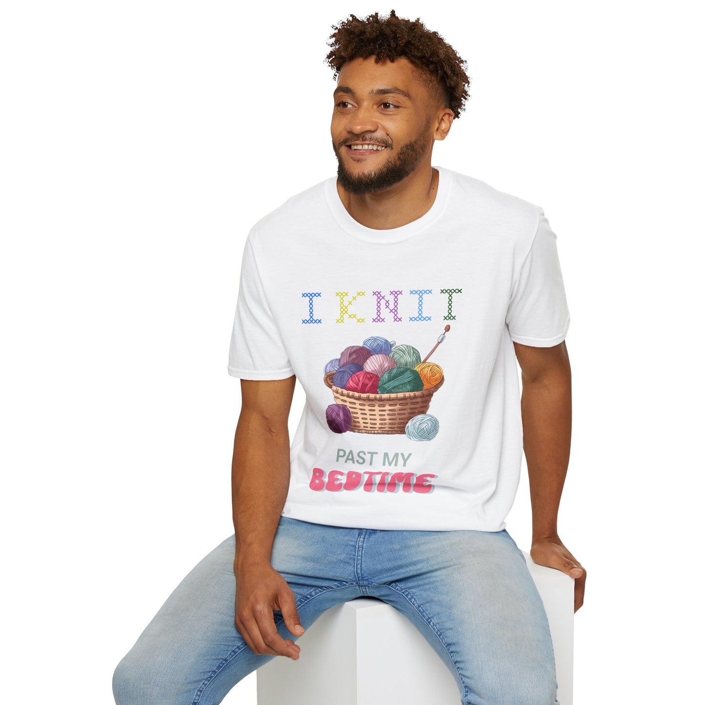 I Knit Past My Bedtime – Funny Yarn Lover T‑Shirt for Obsessive Night‑Owl Knitters