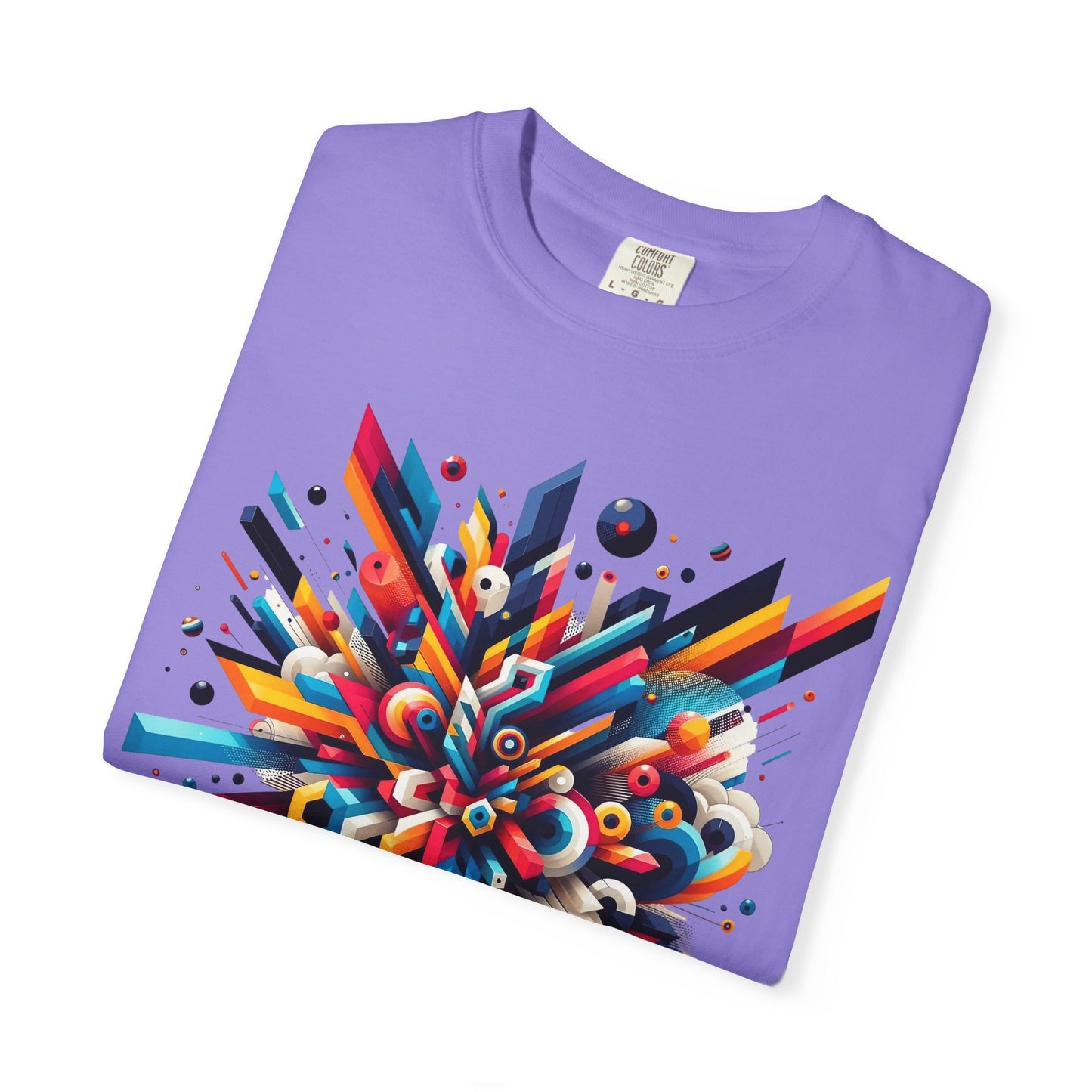 Abstract Art Energy Shirt | Comfort Colors 1717 | Vibrant Geometric Explosion Tee | Soft Washed Garment Dyed Cotton | Artistic Streetwear