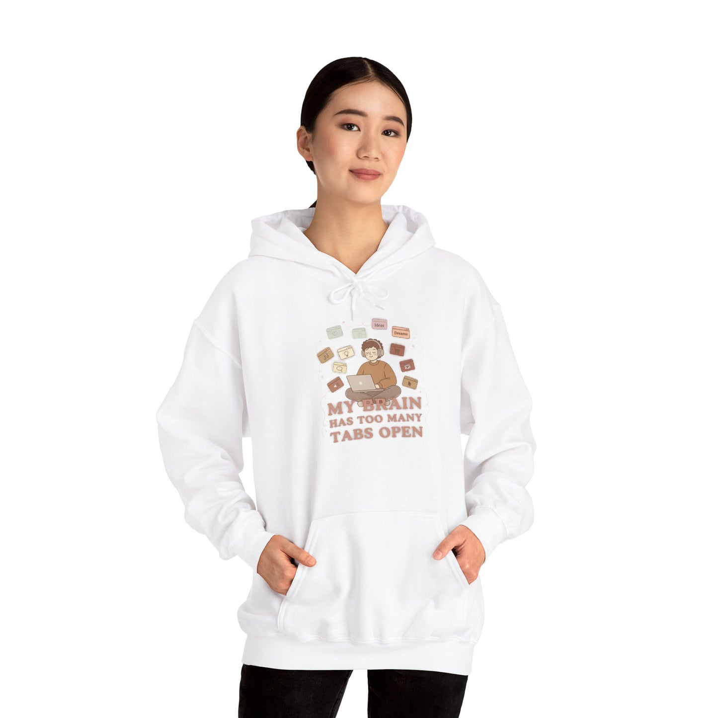 The "Cozy Chaos" Earth Tone ADHD Brain Hoodie