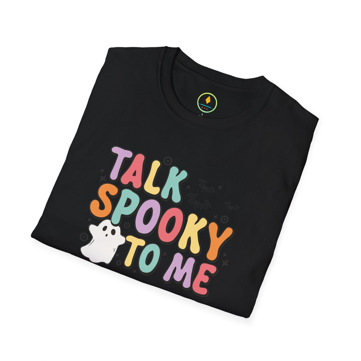 Talk Spooky To Me – Cute Pastel Ghost Halloween T‑Shirt for Spooky Season Lovers