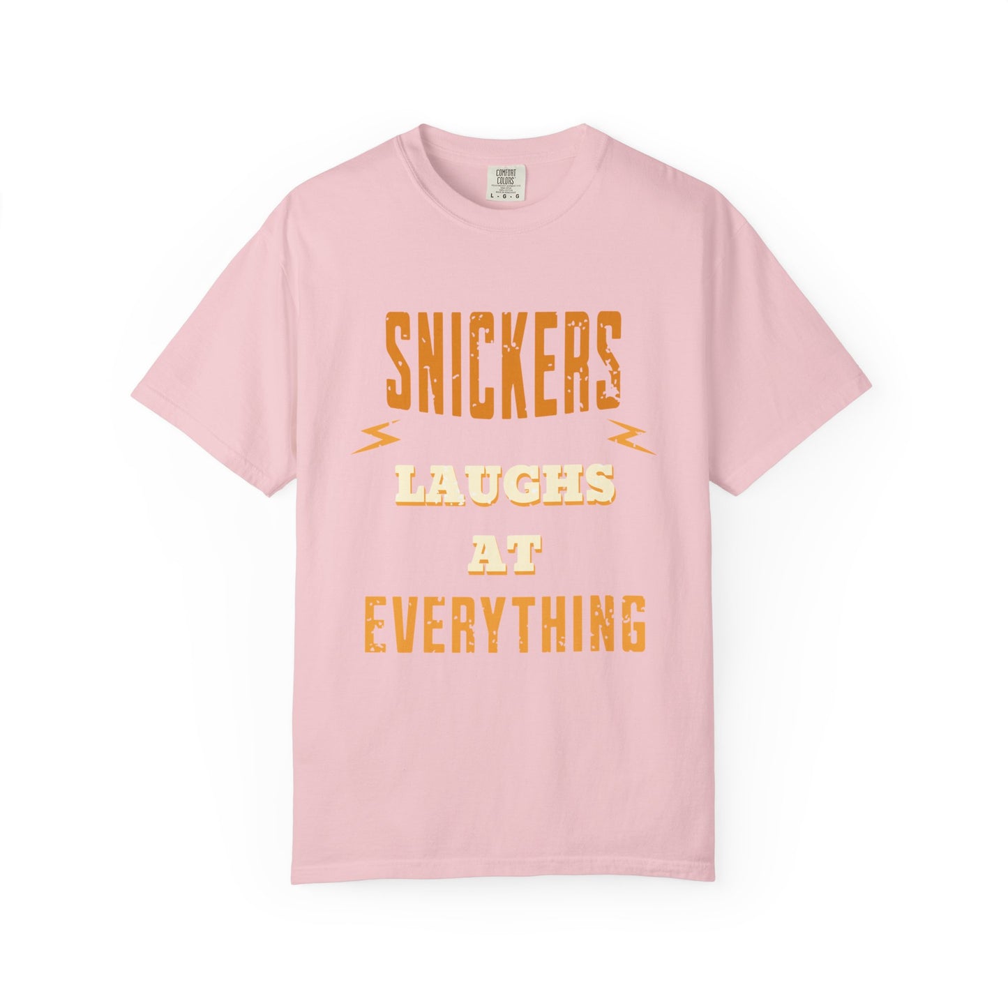 Cheerful 'Laughs at Everything' T-Shirt - coworker/friend Inspired Humorous Fun Shirt