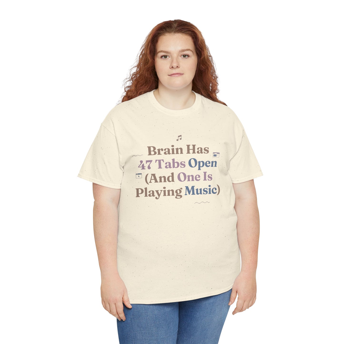 ADHD Lofi Aesthetic: 'Brain Has 47 Tabs Open (And One Is Playing Music)' Graphic Tee
