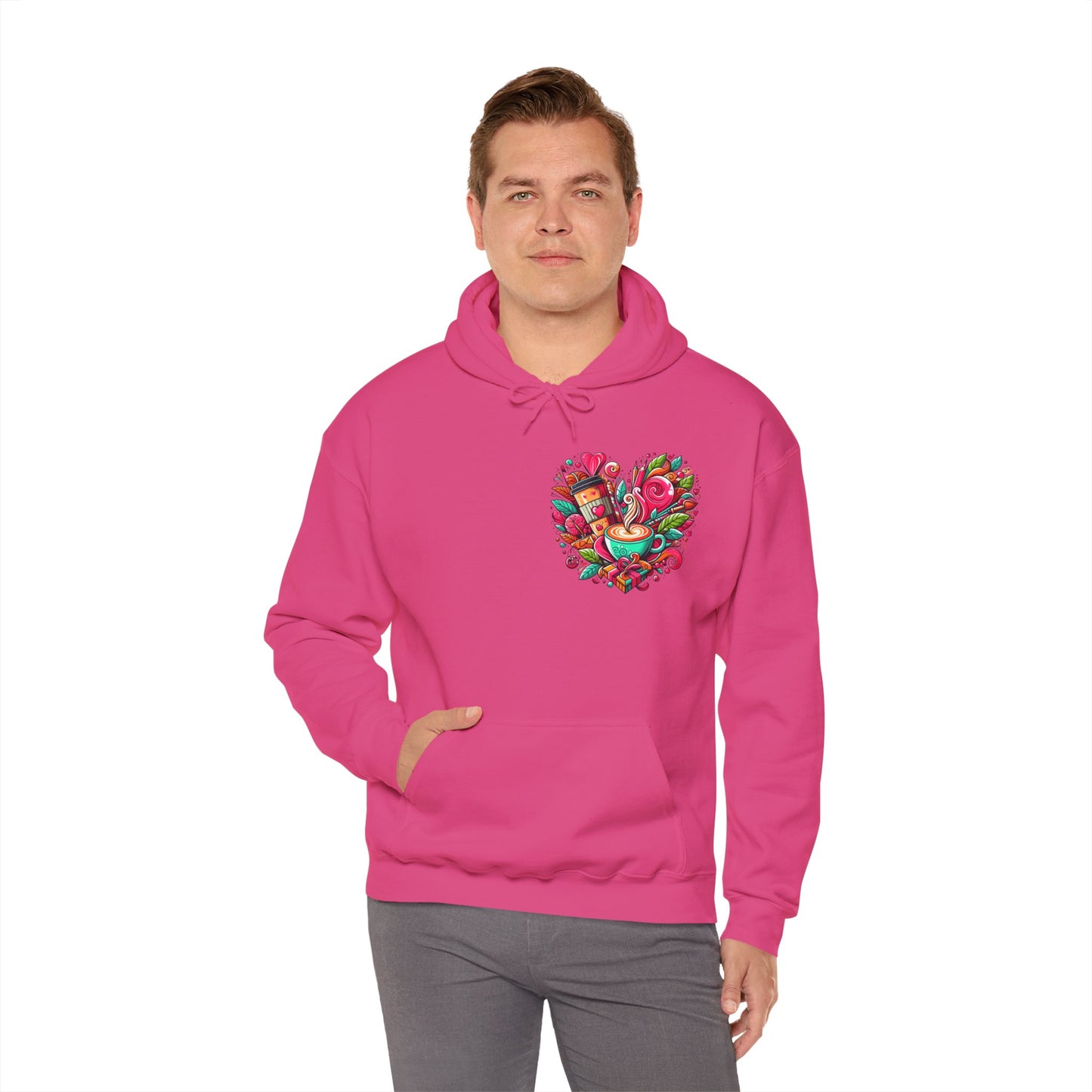 Urban Brew: Vibrant Graffiti Coffee Love Heart Hoodie