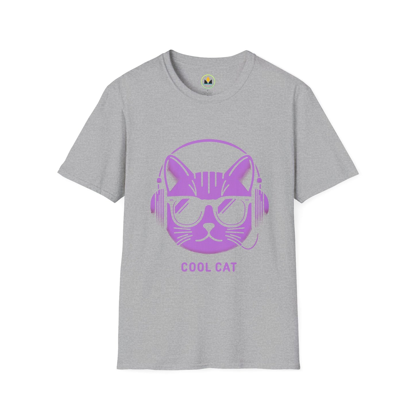 Cool Cat - Halloween Cat with Headphones Unisex Softstyle T-Shirt