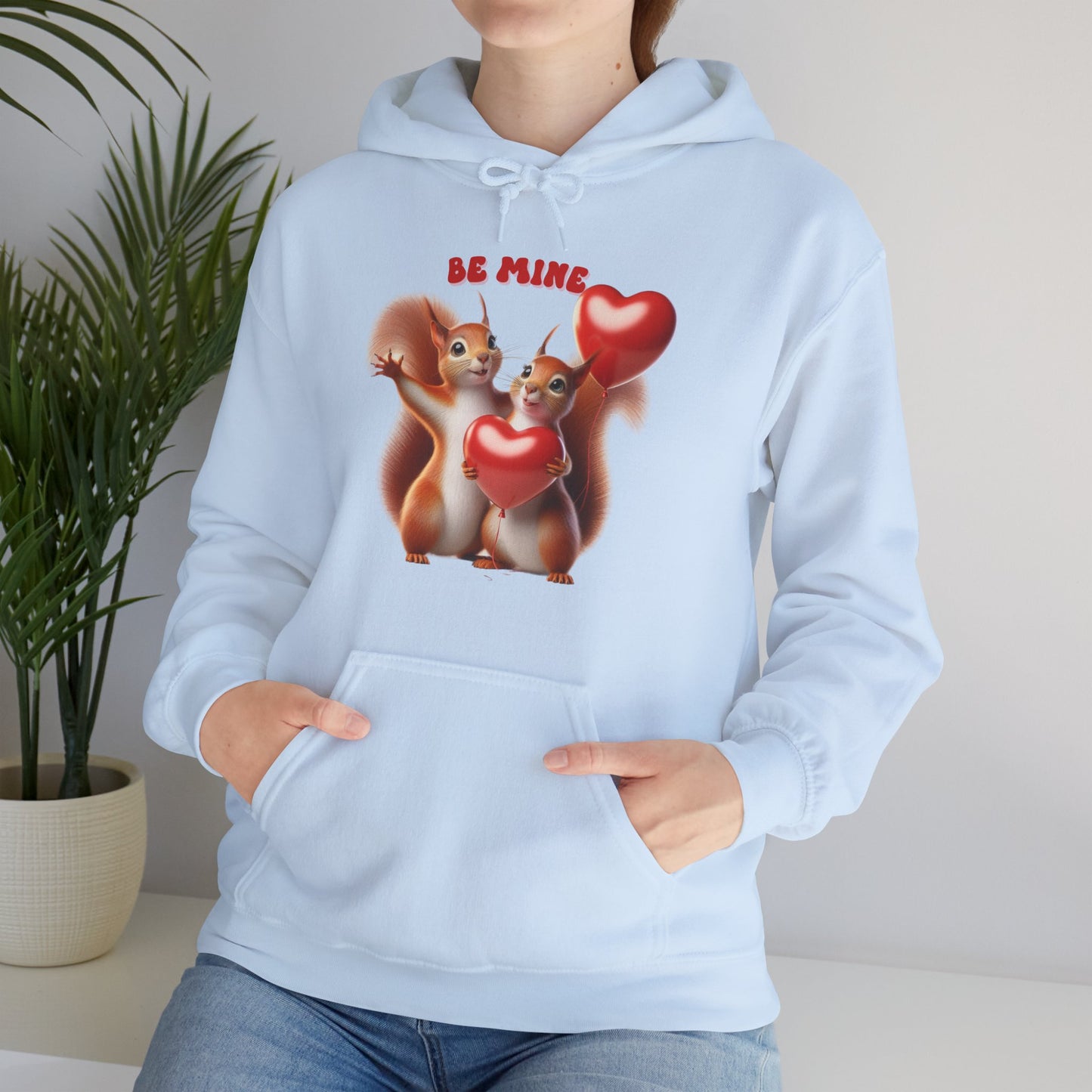 Nutty for You: "Be Mine" Squirrel Couple Love Heart Hoodie