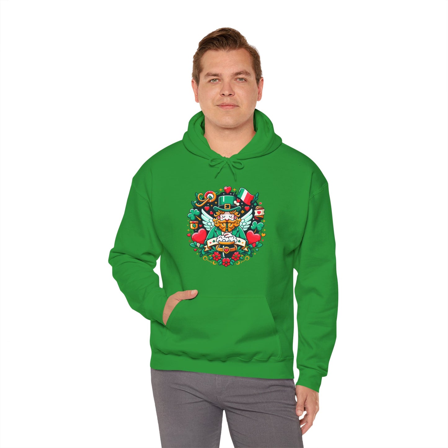 St Patricks Day Hoodie, Leprechaun Graphic Sweatshirt, Irish Celebration Pullover, Lucky Charm Unisex Apparel