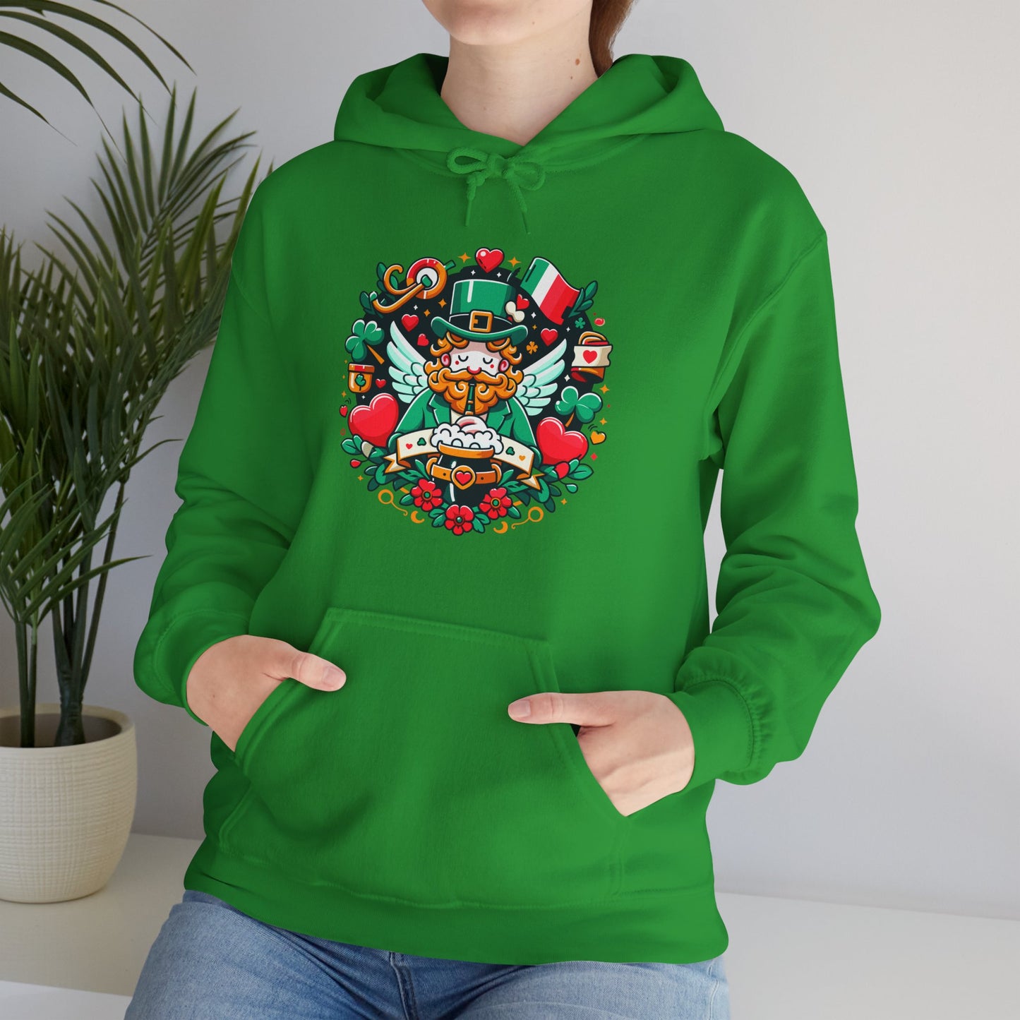 St Patricks Day Hoodie, Leprechaun Graphic Sweatshirt, Irish Celebration Pullover, Lucky Charm Unisex Apparel