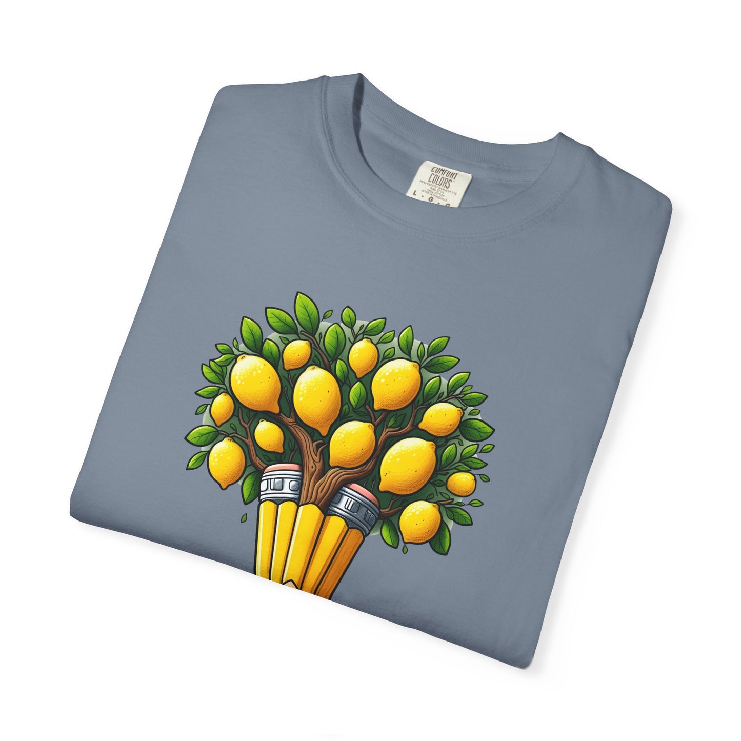 Artistic Lemon Pencil Tree T-Shirt - Unique Art & Nature Celebrating Growth and Imagination