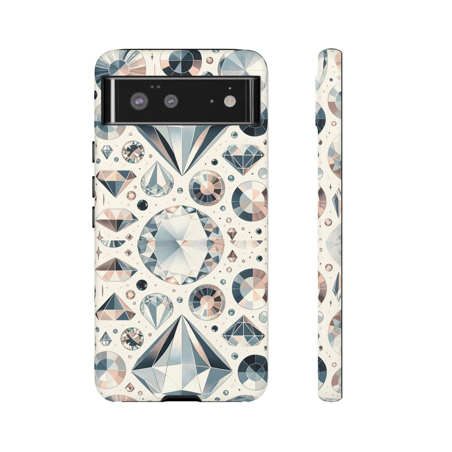 Diamond Pattern iPhone Case | Dual Layer Tough Cover | Luxury Gemstone Print | Glossy or Matte Finish | Shockproof Polycarbonate & TPU Shell