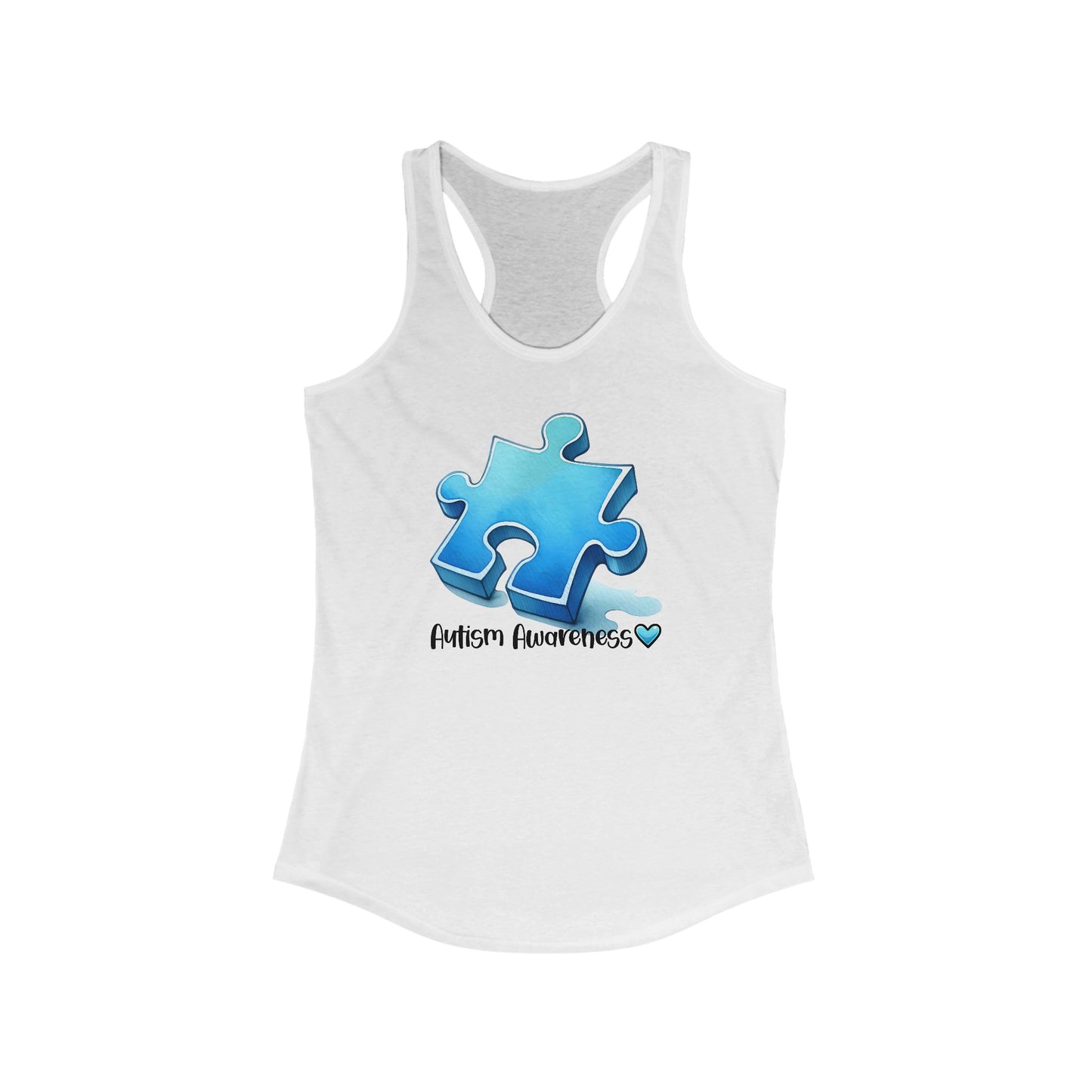 Empower with Love - Women’s Autism Awareness Tank Top with Heartfelt Puzzle Design