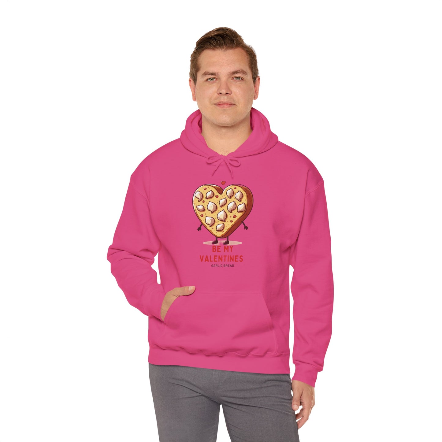 Garlic Bread Heart Hoodie Be My Valentines Unisex Sweatshirt - Funny Foodie Gift