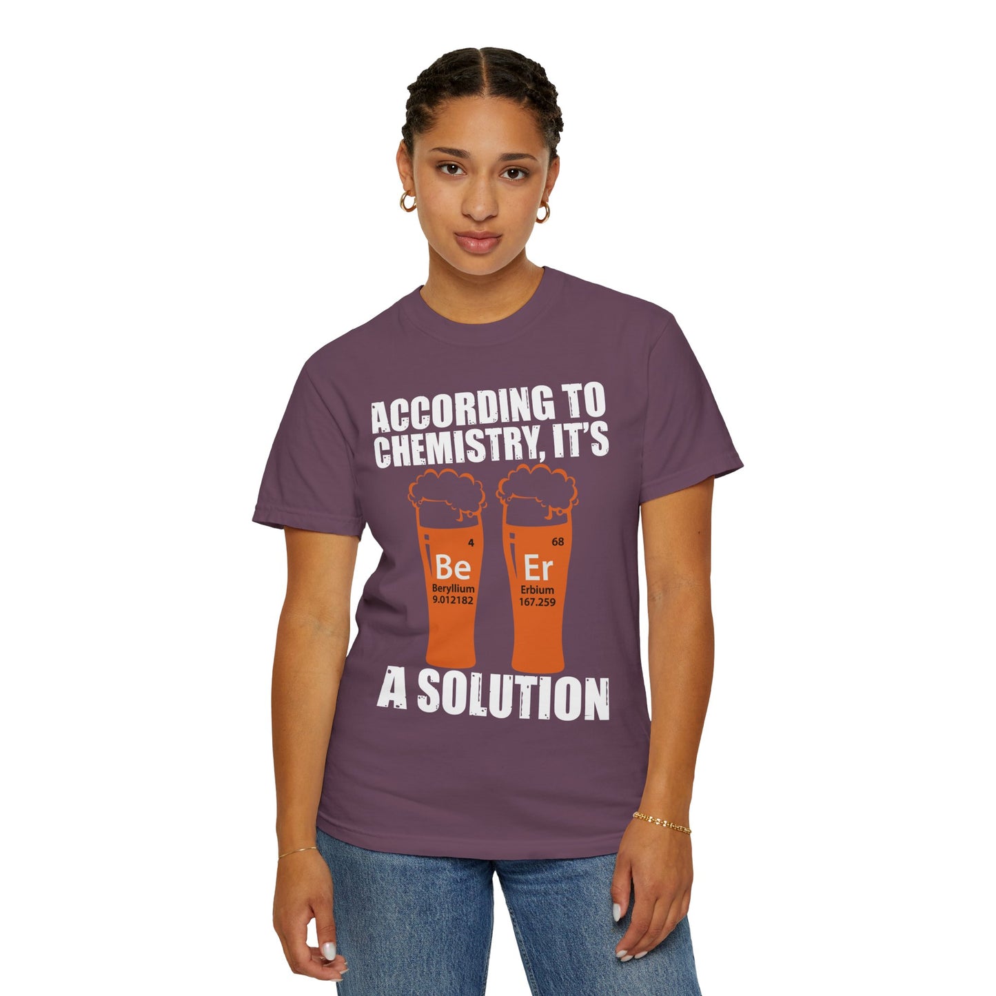 Viral Science BeEr Chemistry T-Shirt - Periodic Table Elements Graphic Comfort Colors Ring Spun Cotton Tee - Gift for Science Nerds