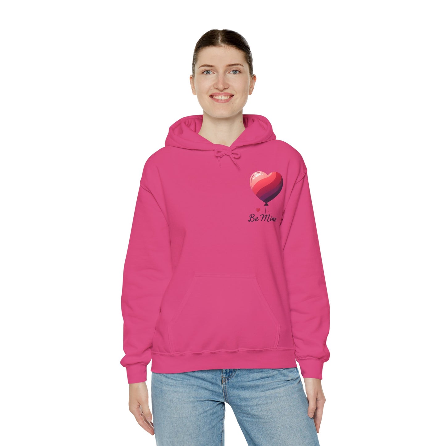 Minimalist Be Mine Valentine Heart Balloon Hoodie | Aesthetic Romantic Couple Sweatshirt