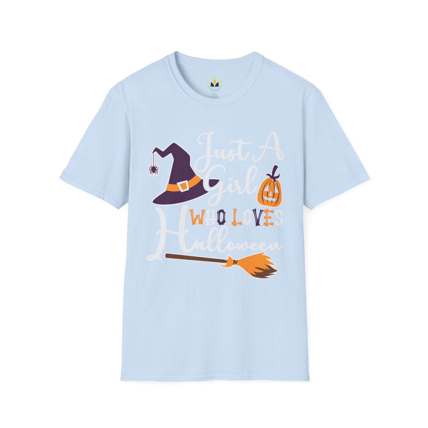Just A Girl Who Loves Halloween - Witch & Pumpkin Unisex Softstyle T-Shirt