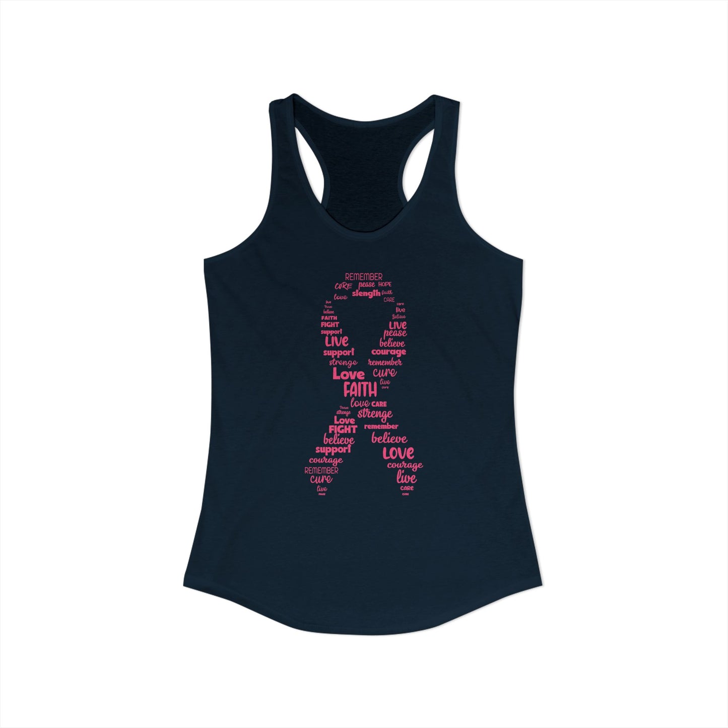 Empowerment Pink Ribbon Tank Top | Cancer Awareness Racerback | "Hope & Strength" Survivor Shirt