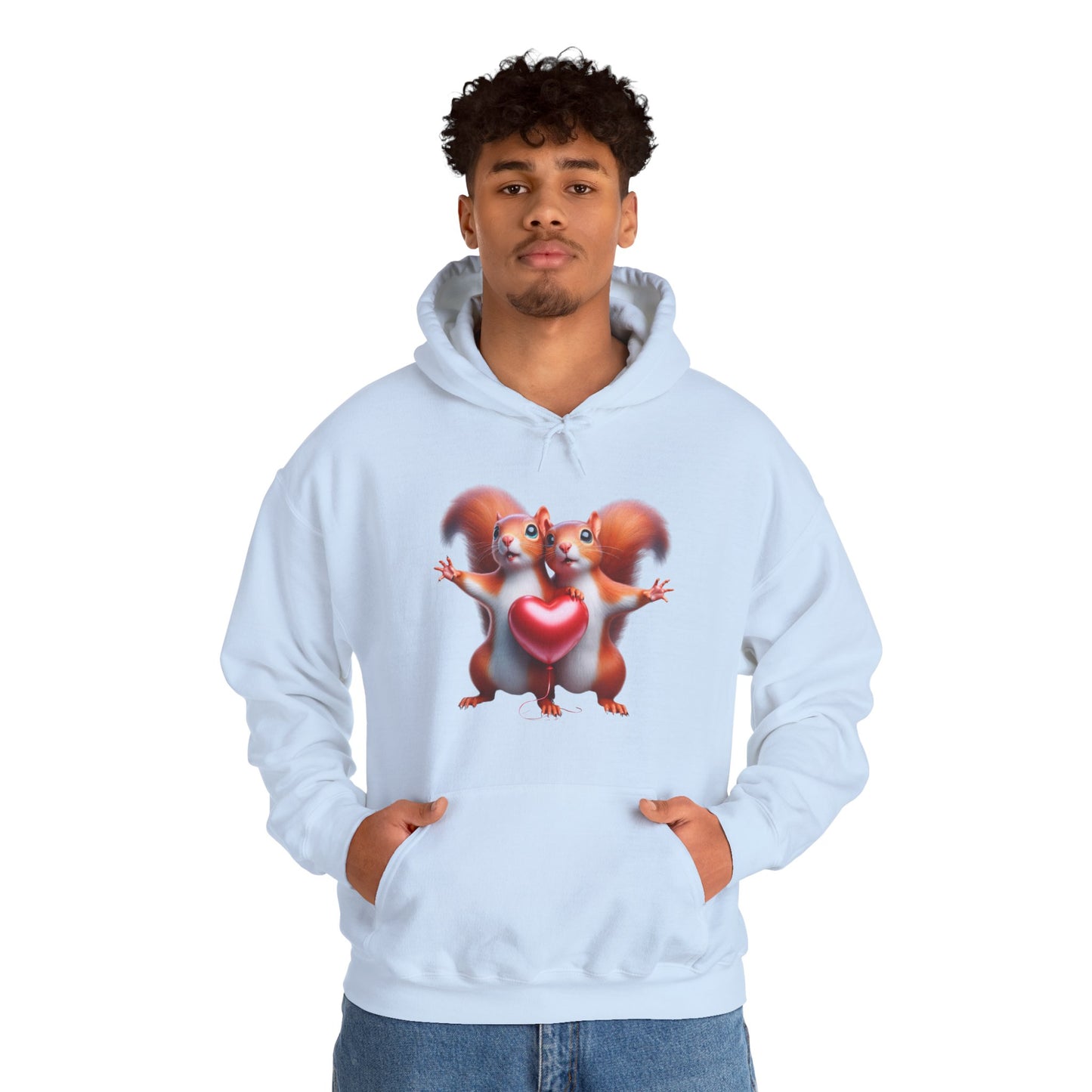 Squirrel Couple Heart Hoodie," "Cute Animal Hoodie