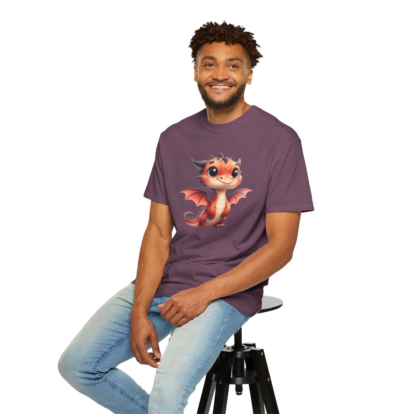 Playful Whimsy Dragon - Unique Cartoon-Style Dragon T-Shirt Design for Fun and Fantasy Lovers