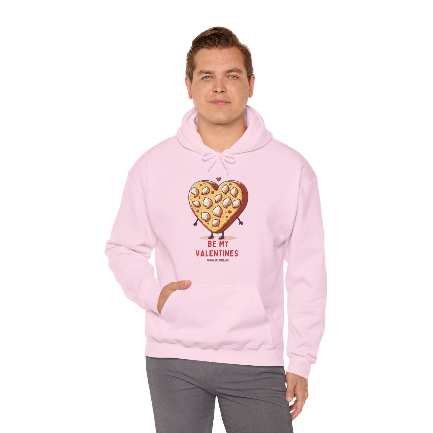Garlic Bread Heart Hoodie Be My Valentines Unisex Sweatshirt - Funny Foodie Gift