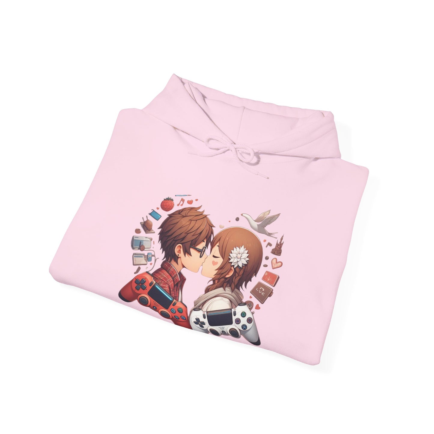 Retro Cyberpunk Gaming Couple Hoodie | Kawaii Valentine's Day Gamer Gift