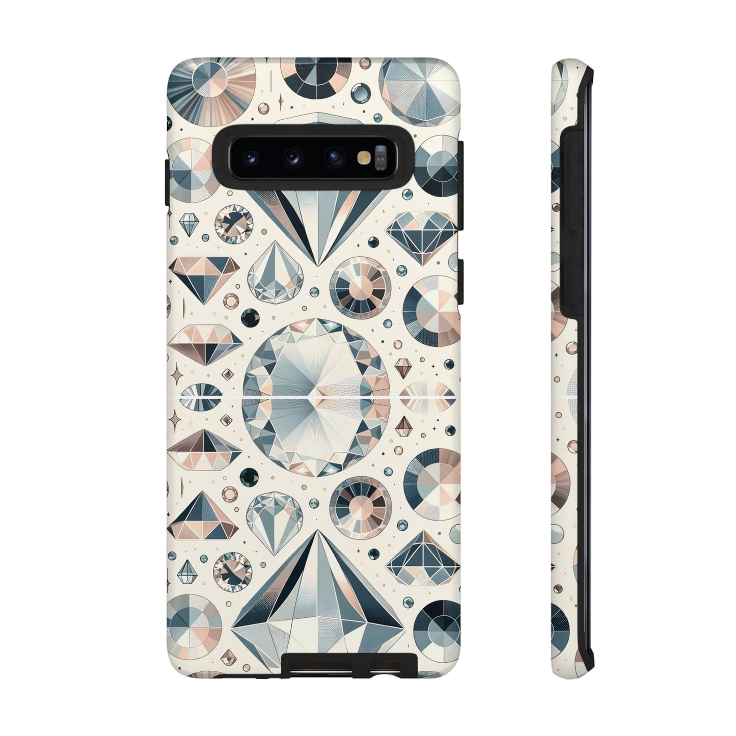 Diamond Pattern iPhone Case | Dual Layer Tough Cover | Luxury Gemstone Print | Glossy or Matte Finish | Shockproof Polycarbonate & TPU Shell