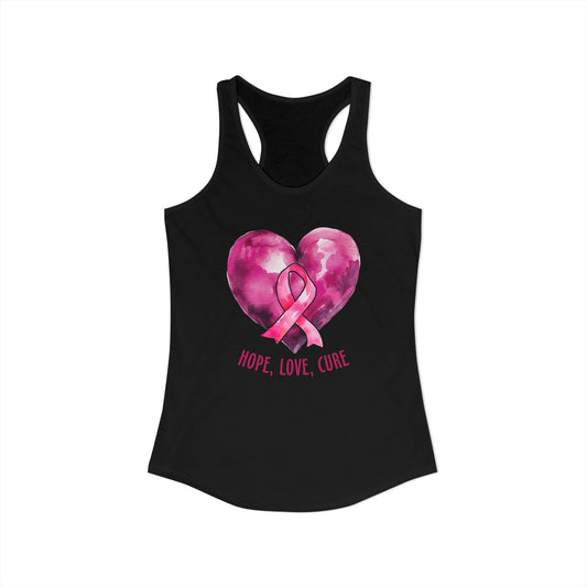Heart of Hope" Watercolor Pink Ribbon Tank | Breast Cancer Awareness Racerback | Survivor & Support Shirt