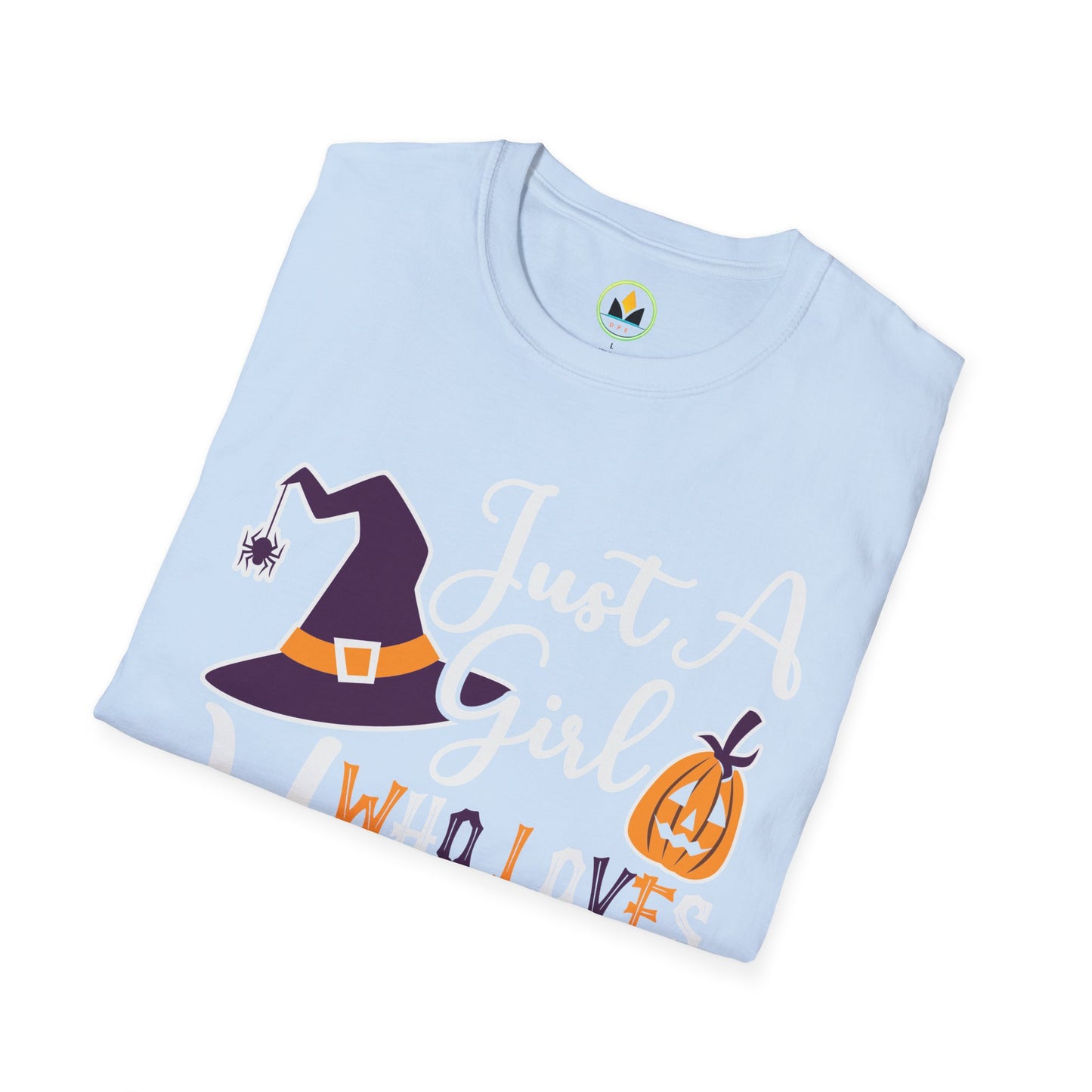 Just A Girl Who Loves Halloween - Witch & Pumpkin Unisex Softstyle T-Shirt