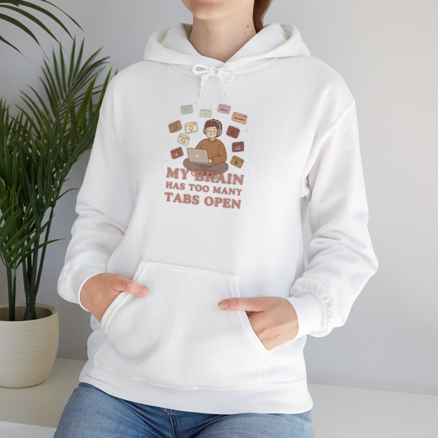 The "Cozy Chaos" Earth Tone ADHD Brain Hoodie