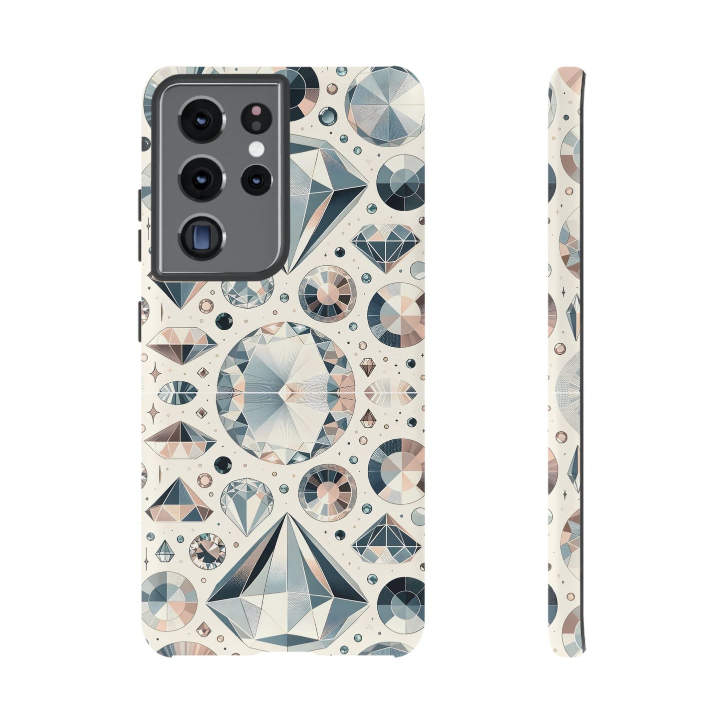 Diamond Pattern iPhone Case | Dual Layer Tough Cover | Luxury Gemstone Print | Glossy or Matte Finish | Shockproof Polycarbonate & TPU Shell