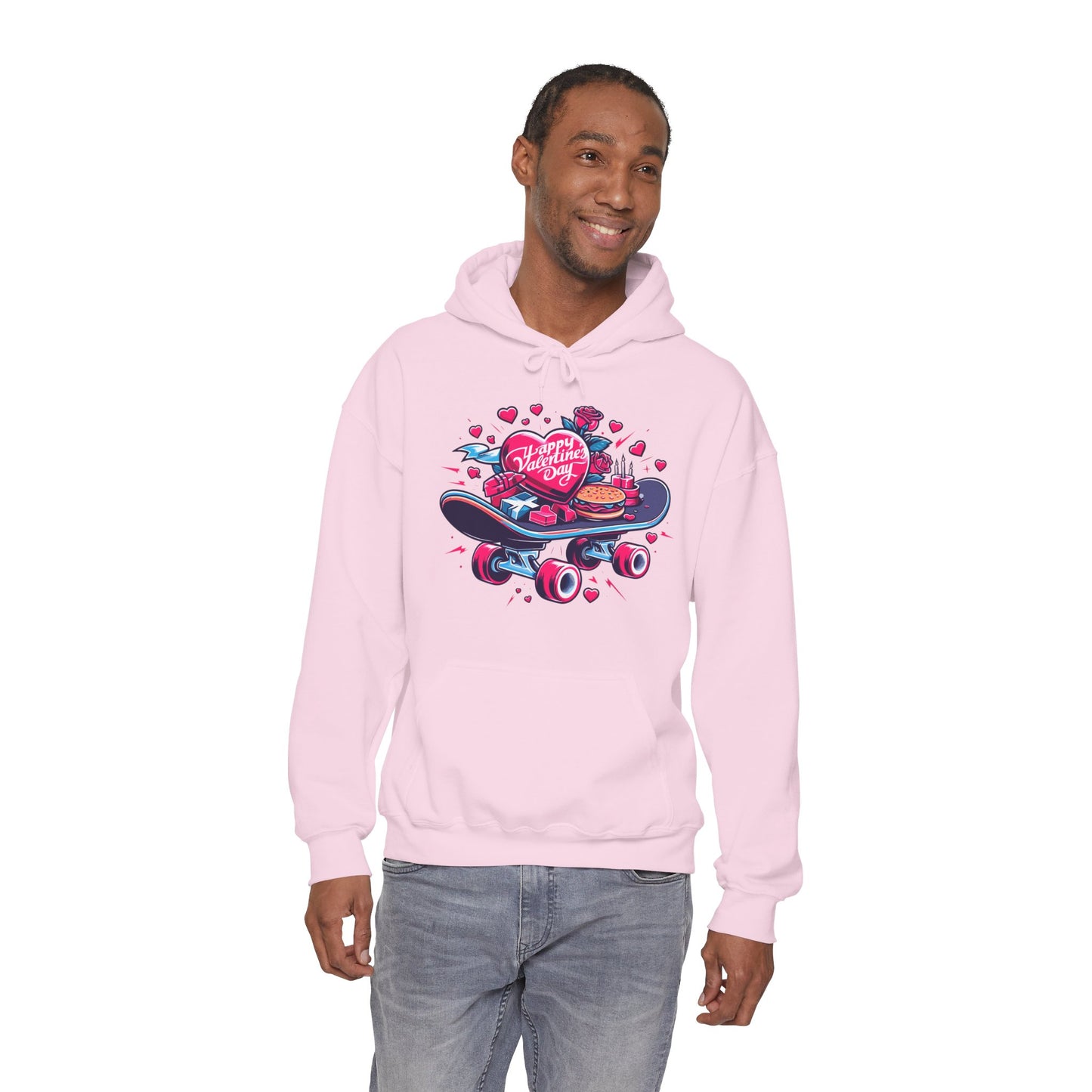 Skateboard Valentine's Hoodie | Edgy "Ride & Love" Graphic Sweatshirt | Funny Skater Gift