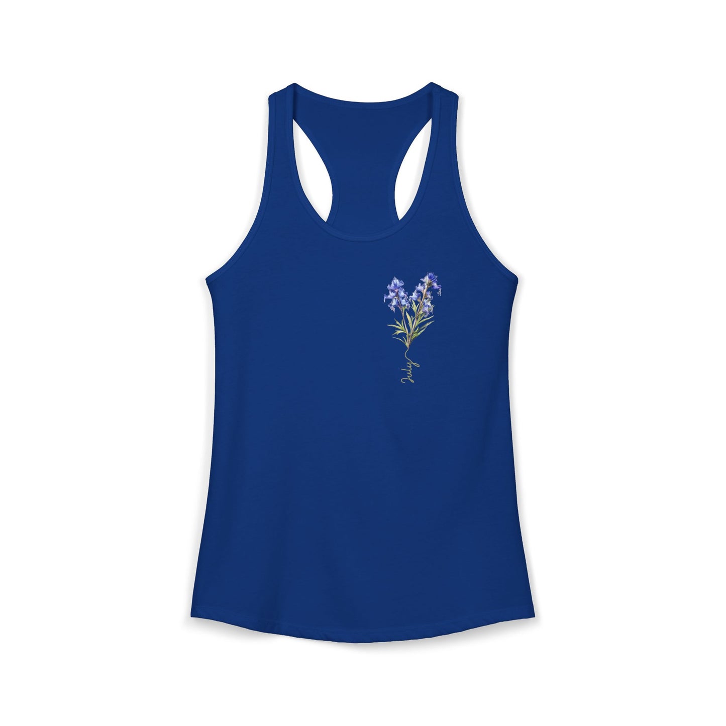 July Birth Flower Larkspur - Women’s Watercolor Tank Top