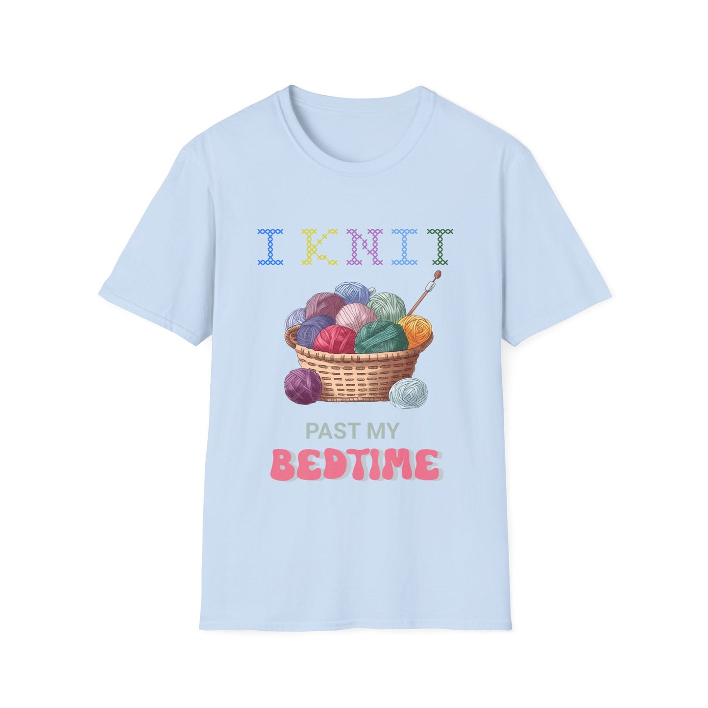 I Knit Past My Bedtime – Funny Yarn Lover T‑Shirt for Obsessive Night‑Owl Knitters