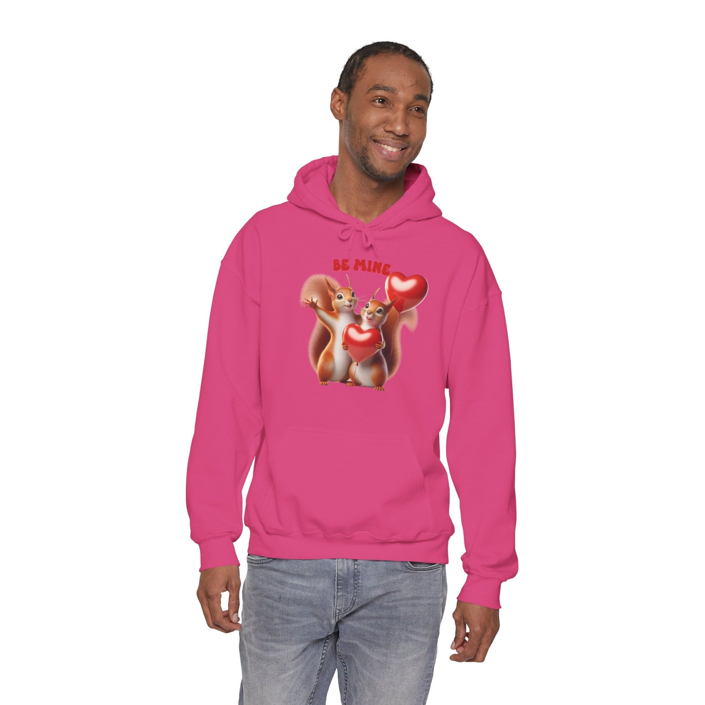 Nutty for You: "Be Mine" Squirrel Couple Love Heart Hoodie