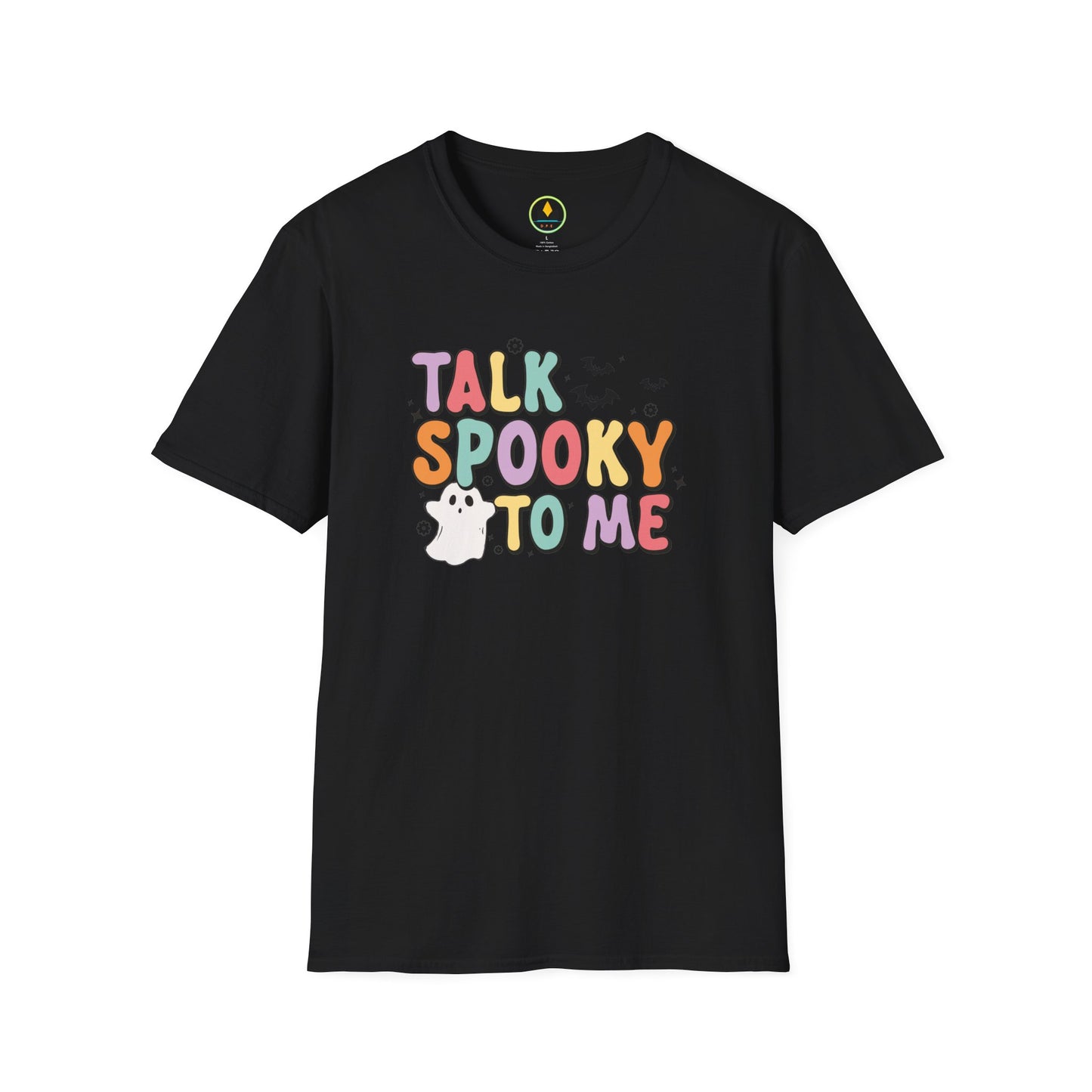 Talk Spooky To Me – Cute Pastel Ghost Halloween T‑Shirt for Spooky Season Lovers
