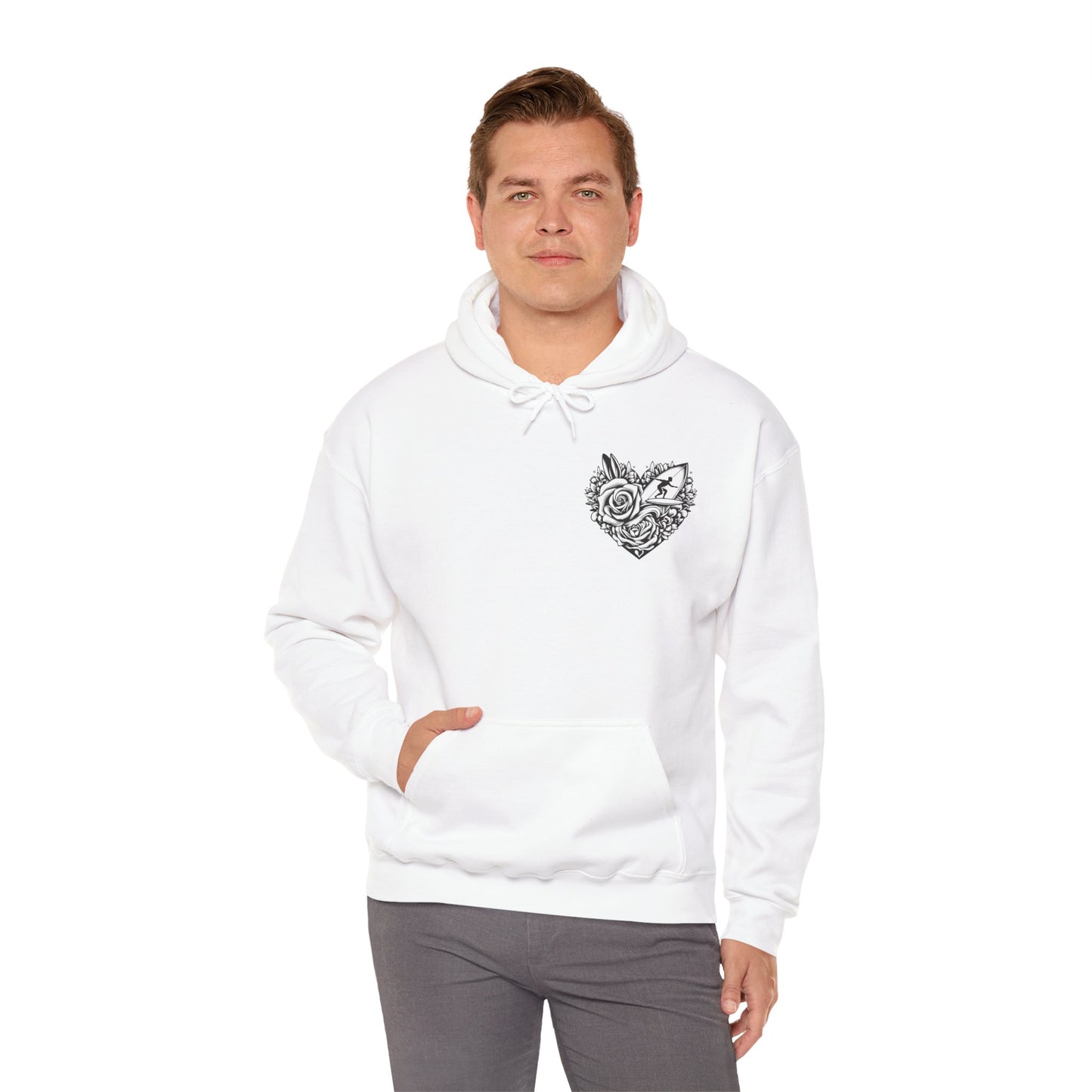 Viral Light Pink Fox Heart Hoodie - Cute Embroidered Animal Unisex Sweatshirt
