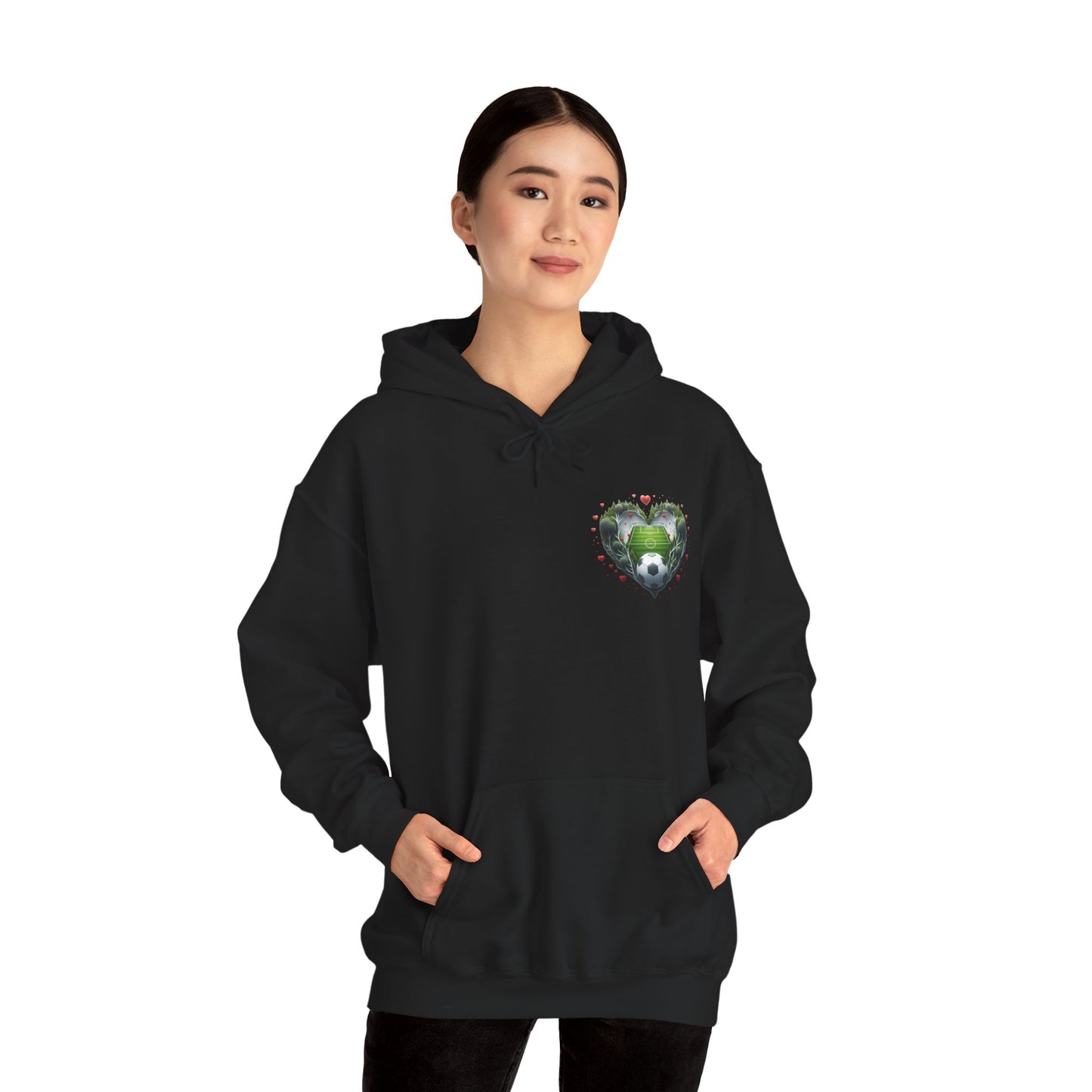 Aesthetic Soccer Field Heart Hoodie | Cute Football Lover Sports Sweatshirt