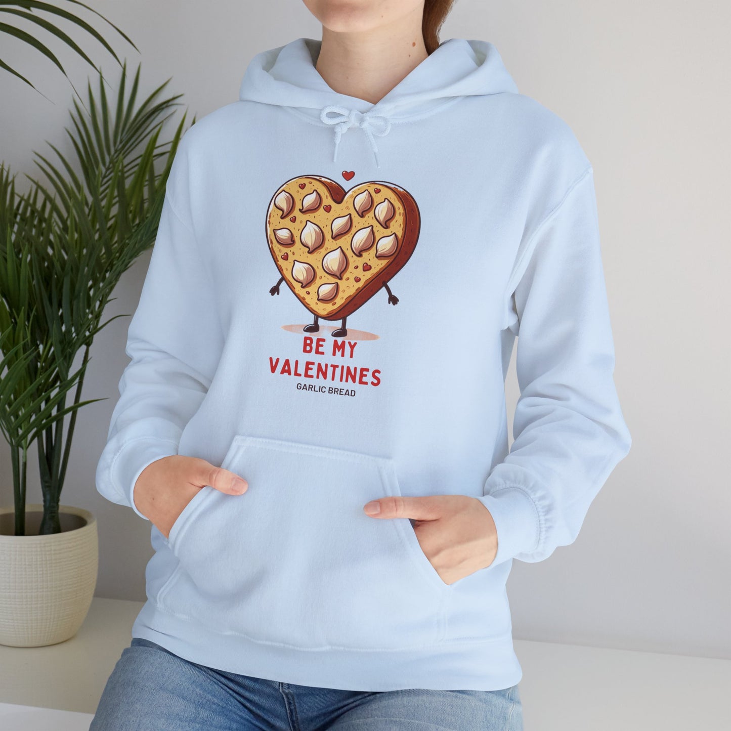 Garlic Bread Heart Hoodie Be My Valentines Unisex Sweatshirt - Funny Foodie Gift