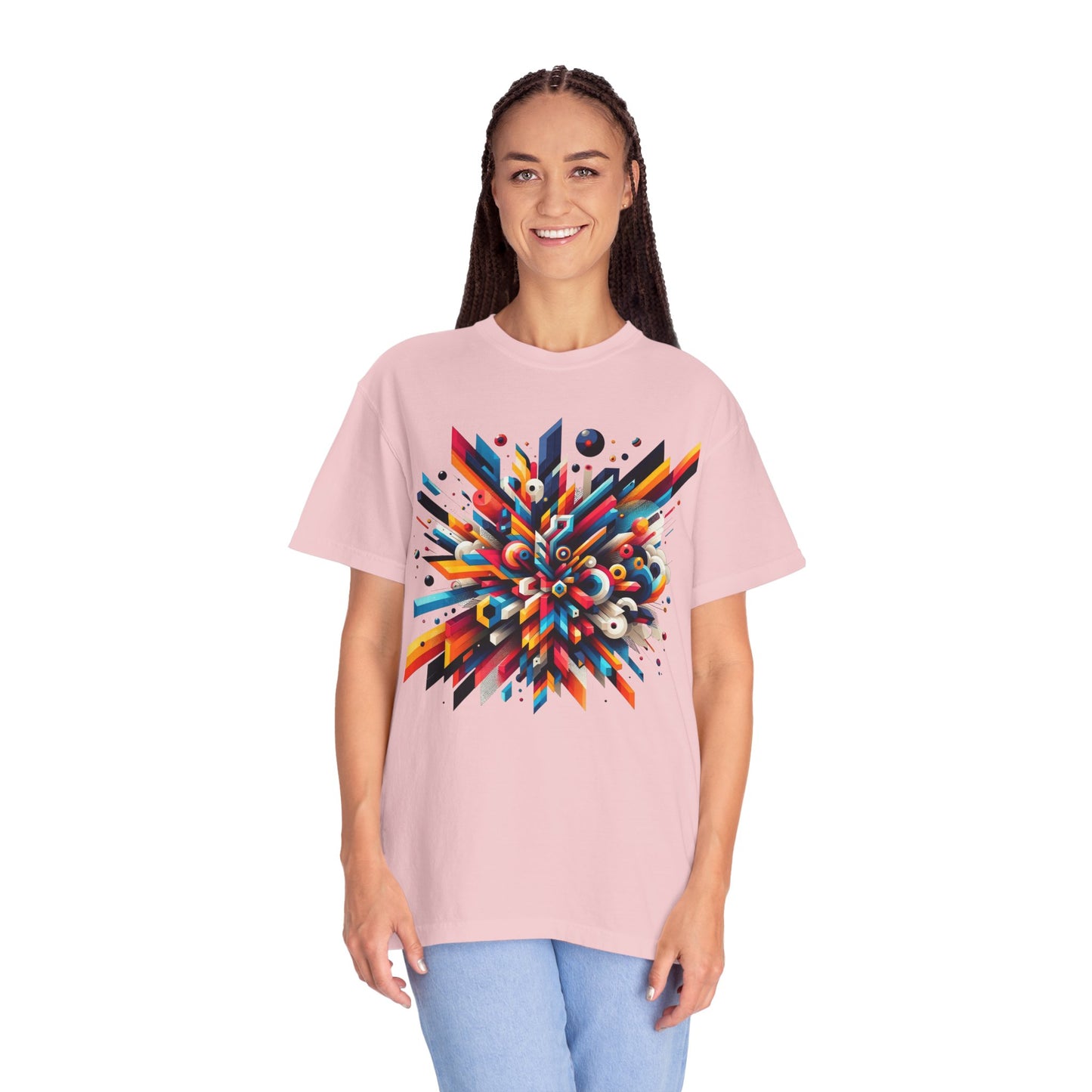 Abstract Art Energy Shirt | Comfort Colors 1717 | Vibrant Geometric Explosion Tee | Soft Washed Garment Dyed Cotton | Artistic Streetwear