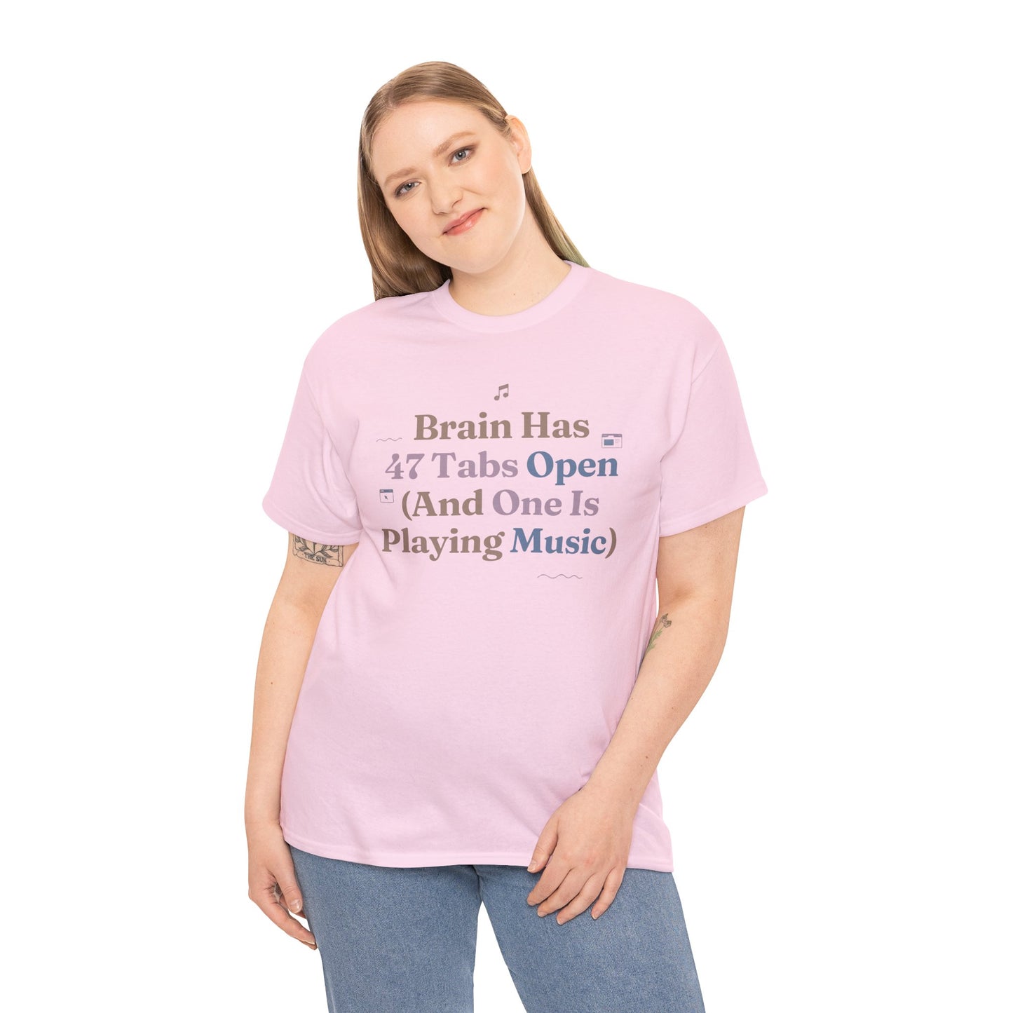 ADHD Lofi Aesthetic: 'Brain Has 47 Tabs Open (And One Is Playing Music)' Graphic Tee