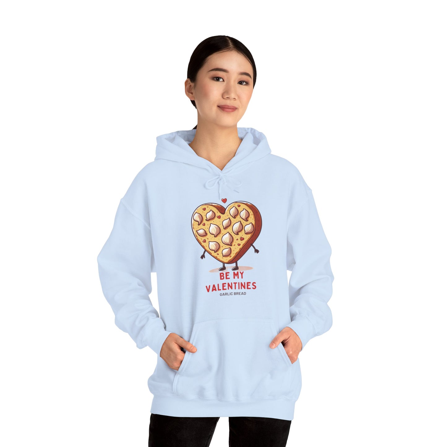 Garlic Bread Heart Hoodie Be My Valentines Unisex Sweatshirt - Funny Foodie Gift