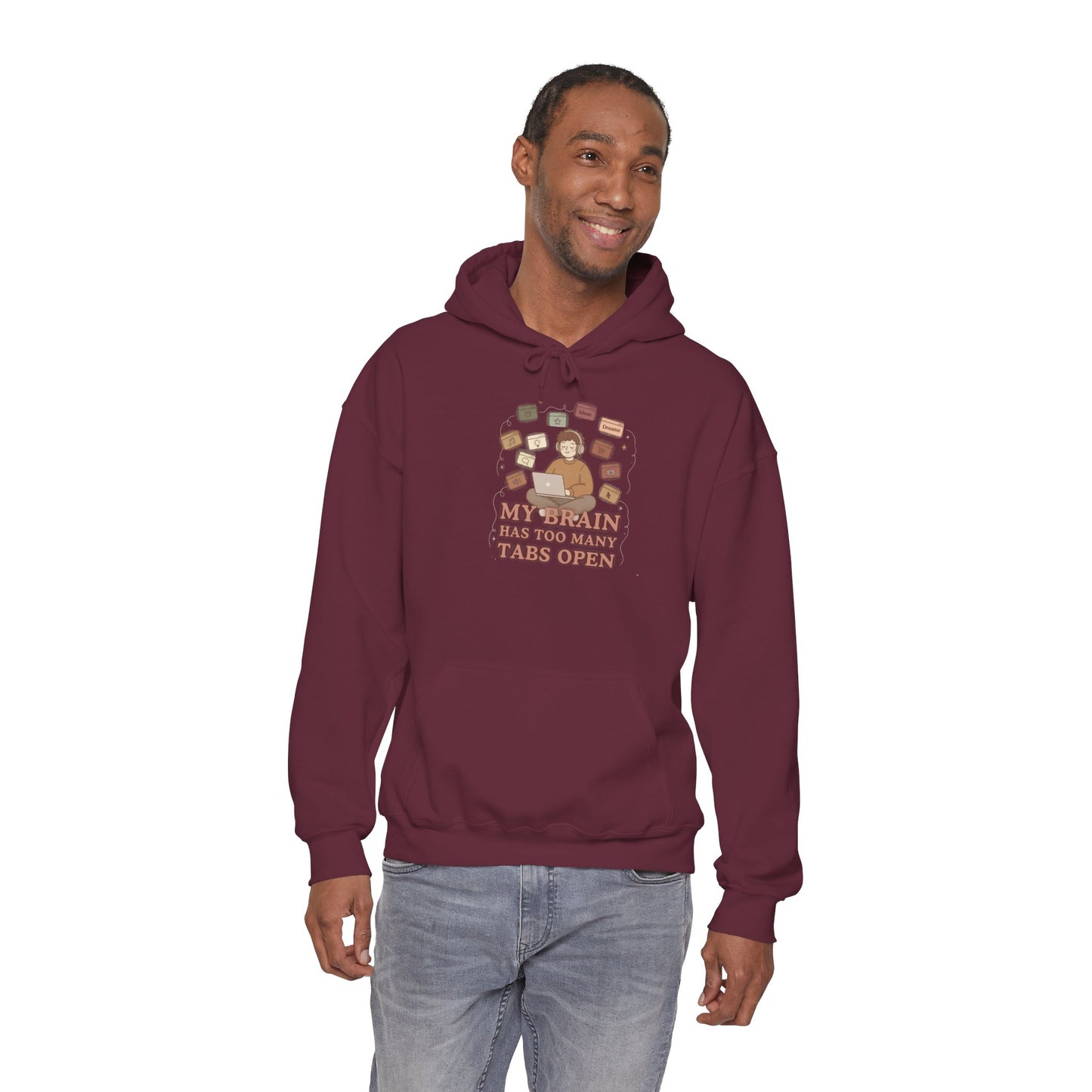 The "Cozy Chaos" Earth Tone ADHD Brain Hoodie