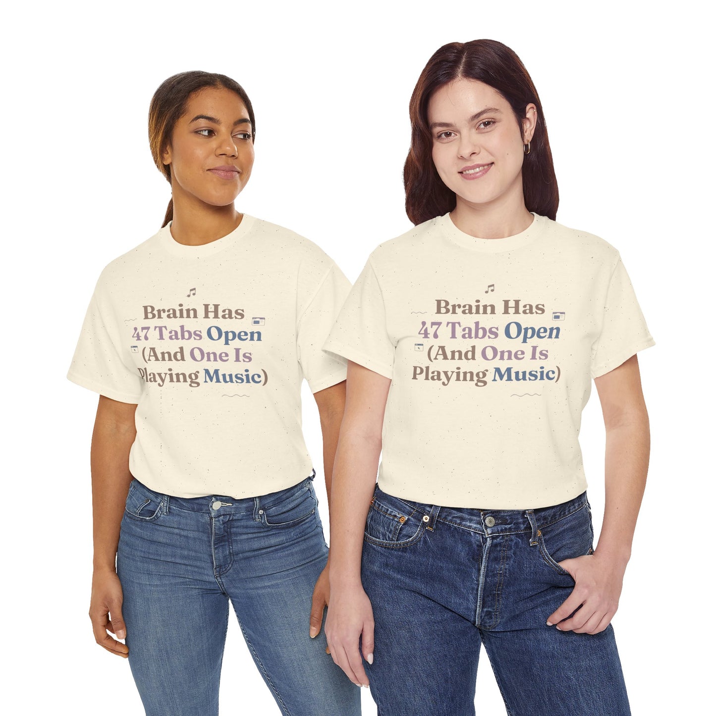 ADHD Lofi Aesthetic: 'Brain Has 47 Tabs Open (And One Is Playing Music)' Graphic Tee