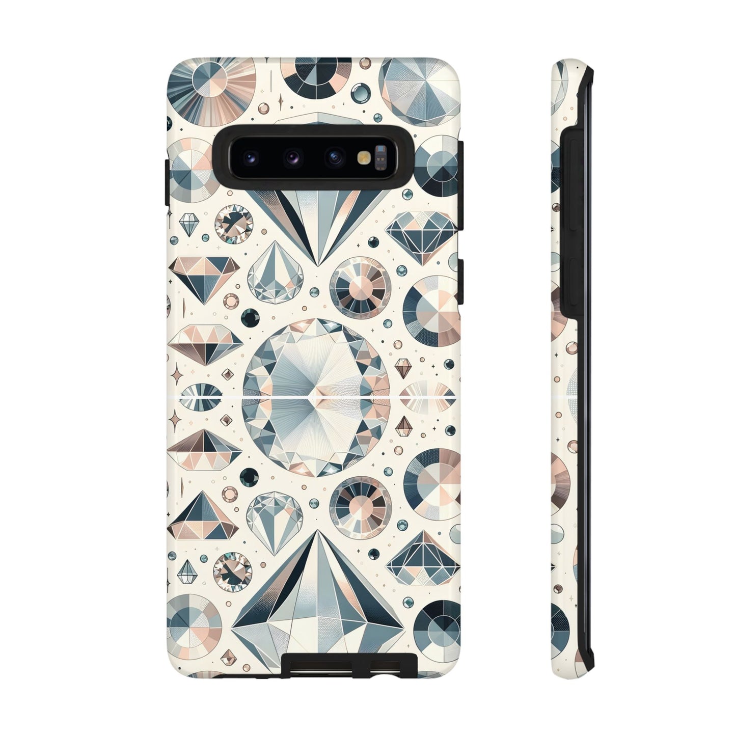 Diamond Pattern iPhone Case | Dual Layer Tough Cover | Luxury Gemstone Print | Glossy or Matte Finish | Shockproof Polycarbonate & TPU Shell