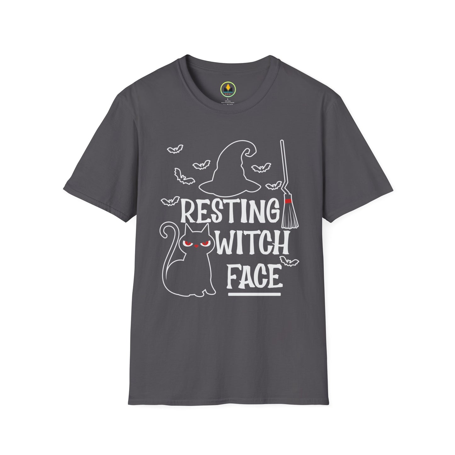 Resting Witch Face - Spooky Cat Halloween Softstyle T-Shirt