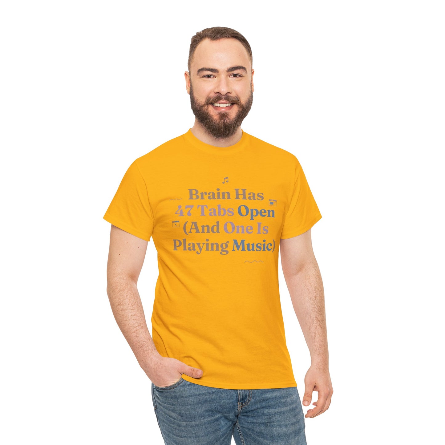 ADHD Lofi Aesthetic: 'Brain Has 47 Tabs Open (And One Is Playing Music)' Graphic Tee