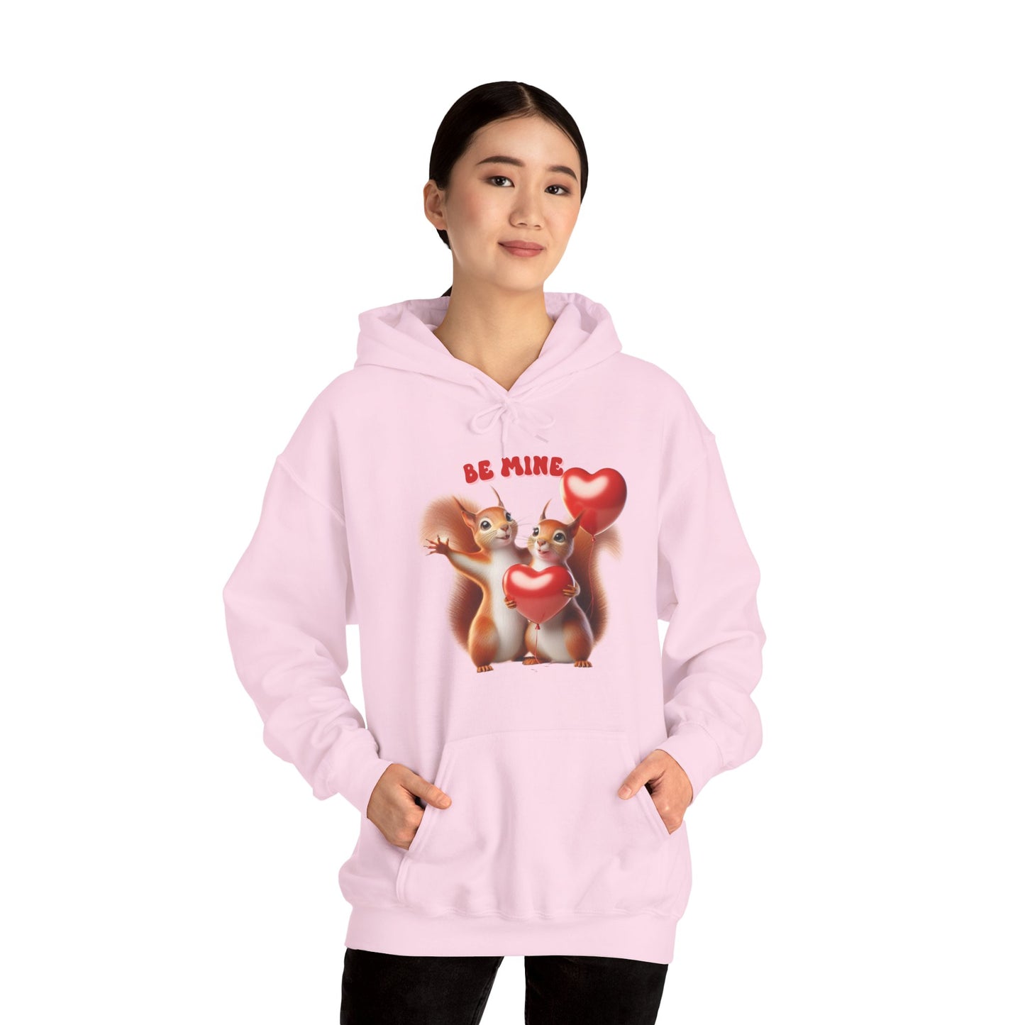 Nutty for You: "Be Mine" Squirrel Couple Love Heart Hoodie