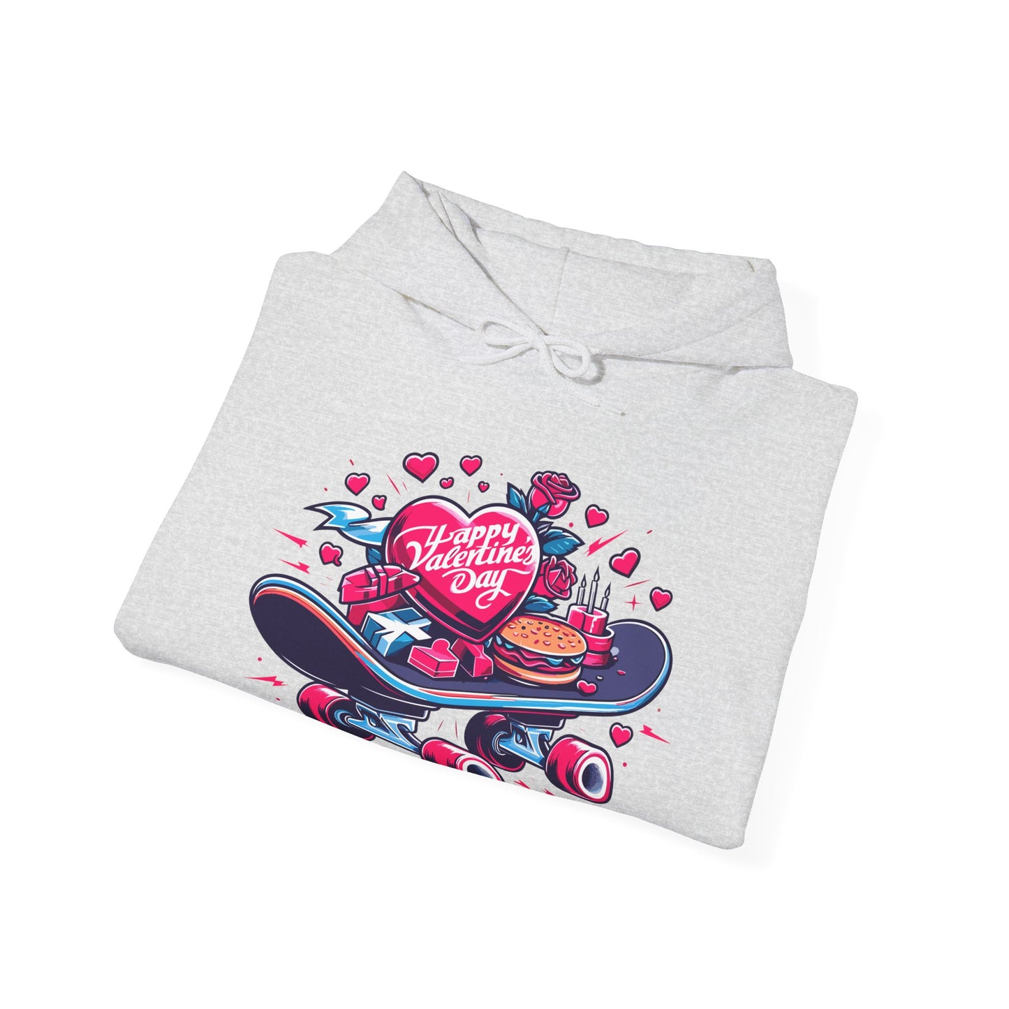 Skateboard Valentine's Hoodie | Edgy "Ride & Love" Graphic Sweatshirt | Funny Skater Gift