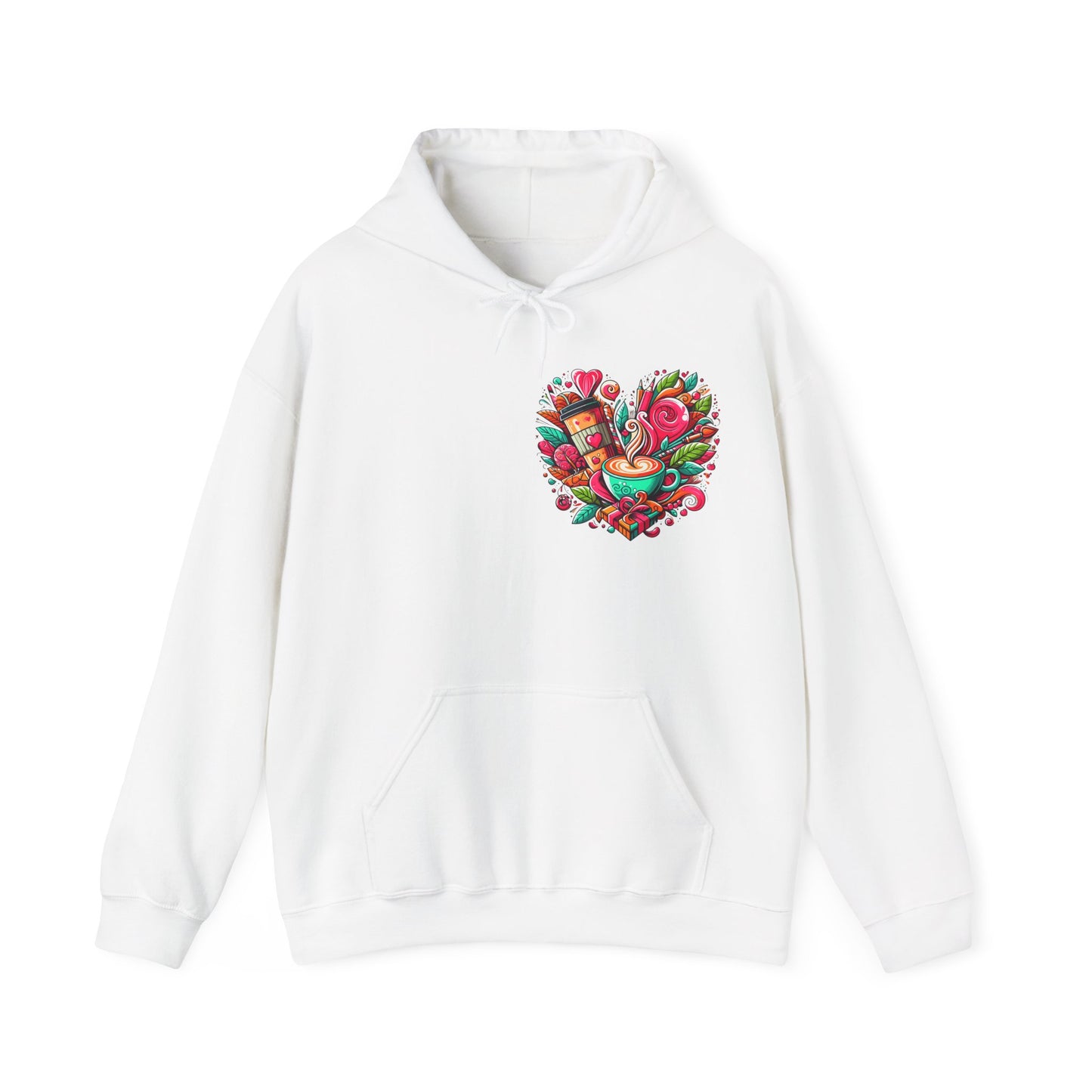 Urban Brew: Vibrant Graffiti Coffee Love Heart Hoodie