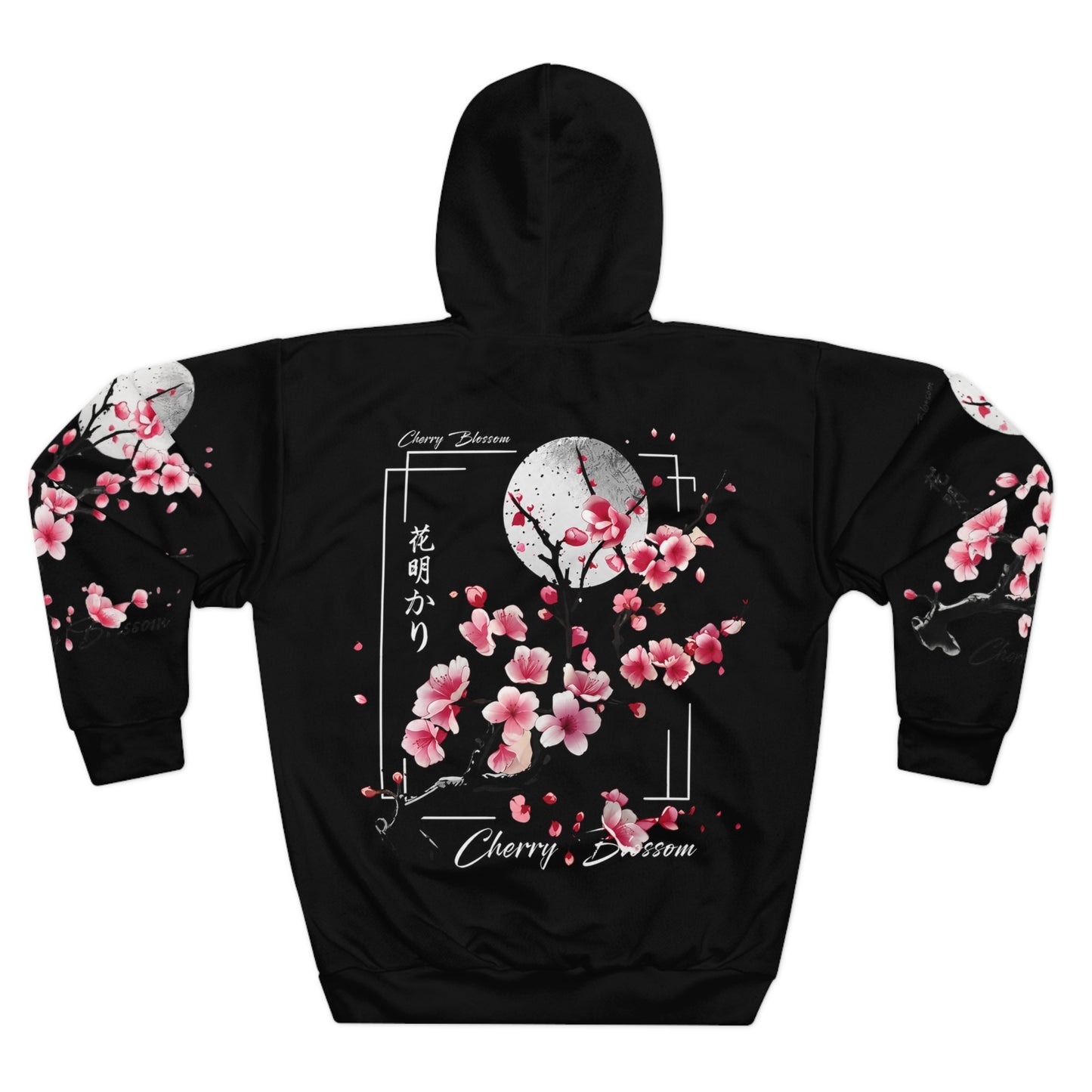Cherry Blossom Sleeve Hoodie – Japanese Sakura Hoodie, Aesthetic Floral Pullover, Streetwear Hoodie, Unisex Gift
