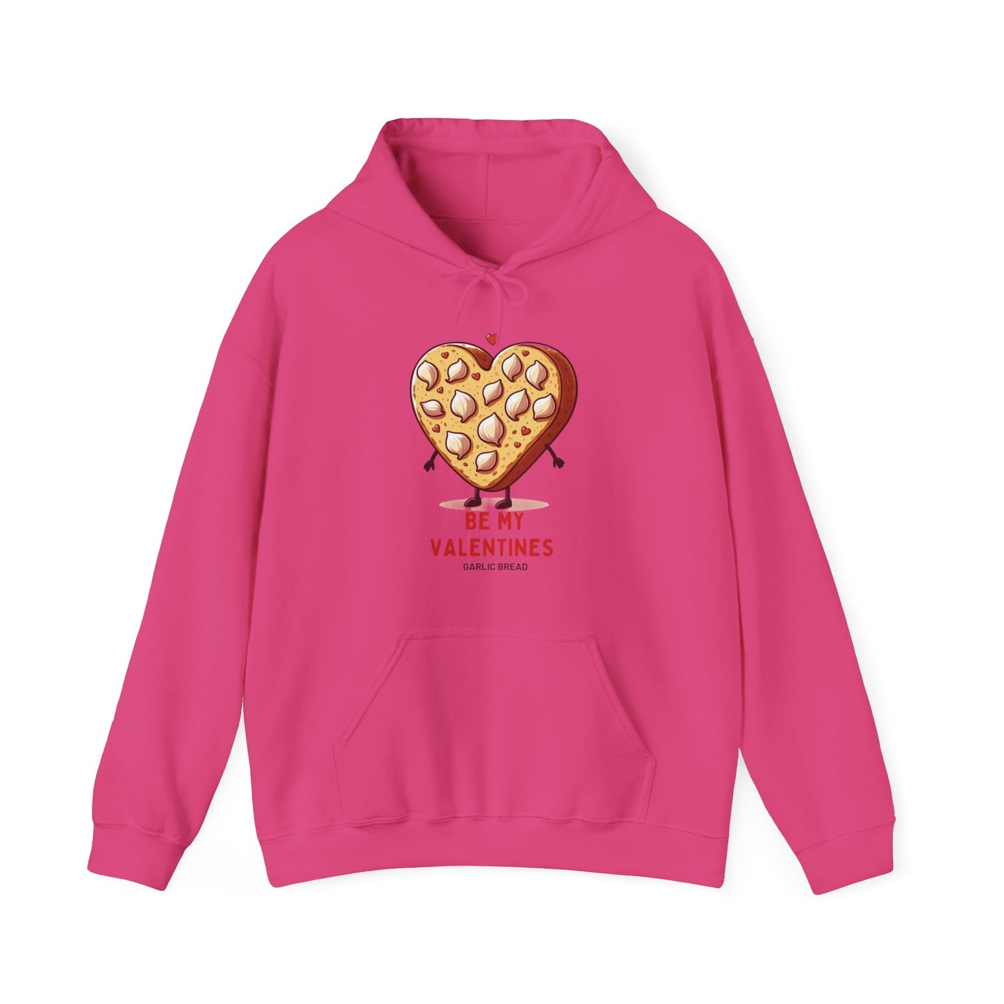 Garlic Bread Heart Hoodie Be My Valentines Unisex Sweatshirt - Funny Foodie Gift
